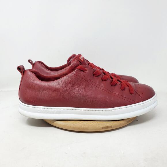 Camper Runner Shoes Mens 46 Red Leather Retro Lightweight Low Comfort Sneaker - Picture 7 of 13